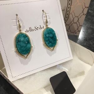 Charlotte Druzy Earrings- Emerald Green